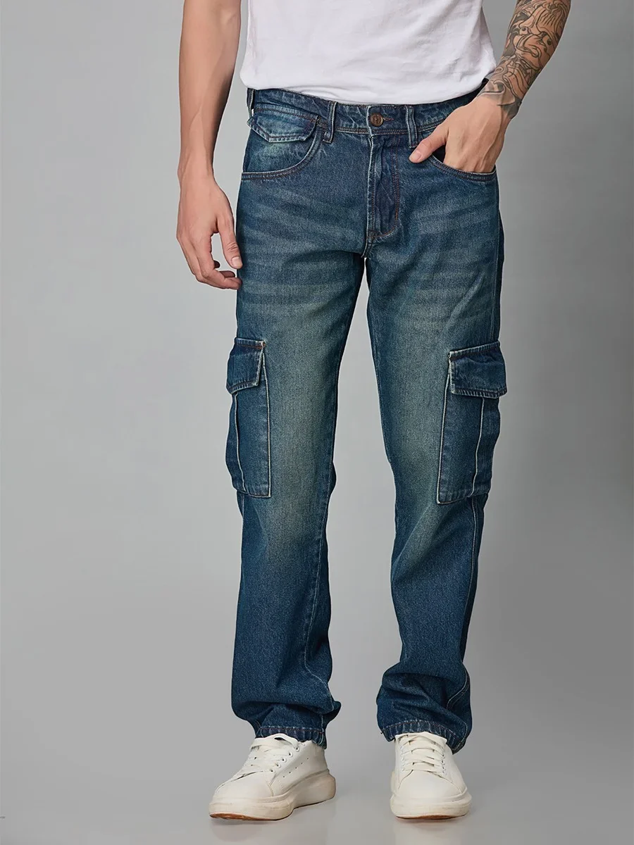 Midnight Mafia Indigo Blue Denim Cargo - Image 2