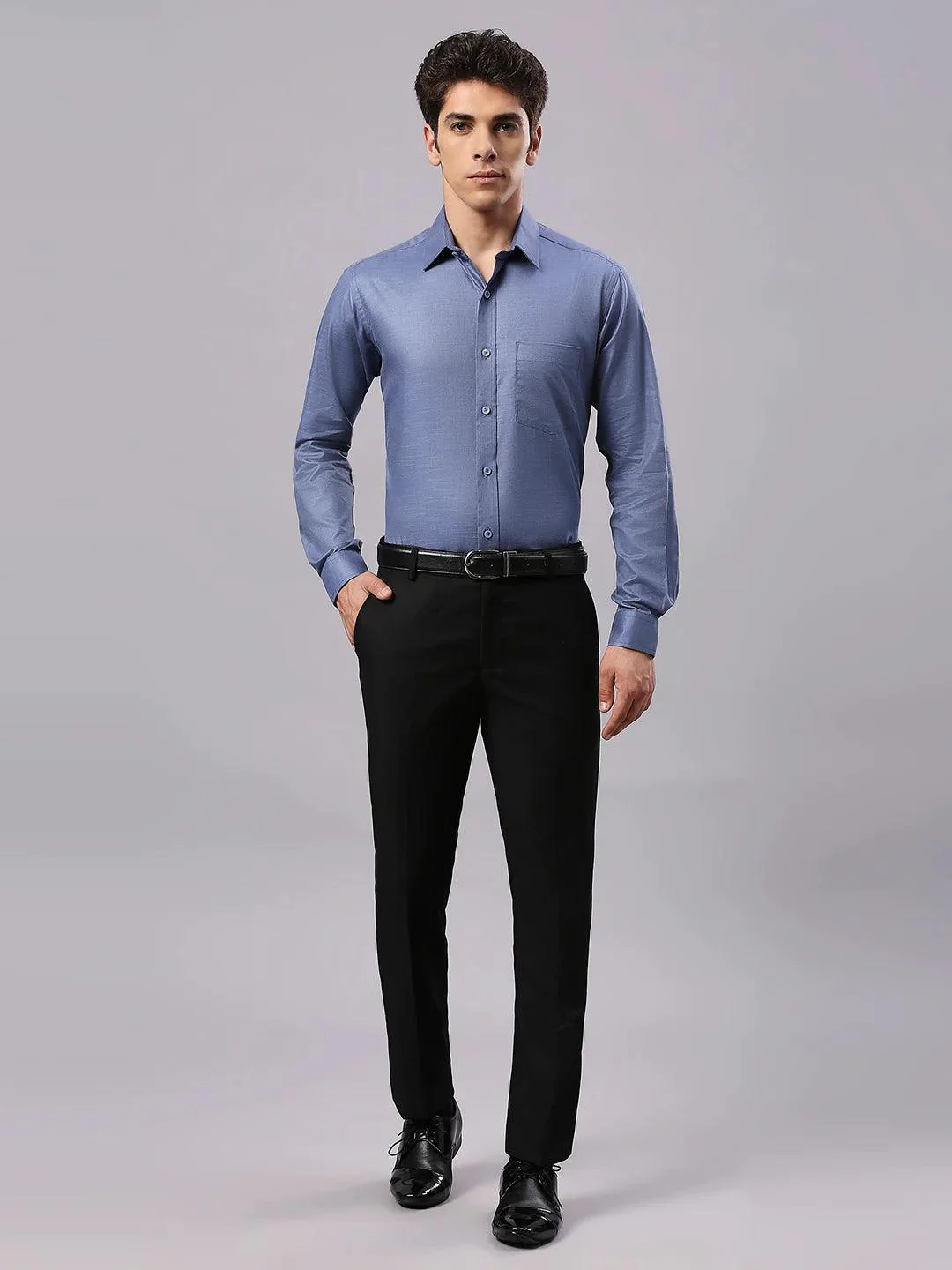 Blue Solid Shirt - Image 6