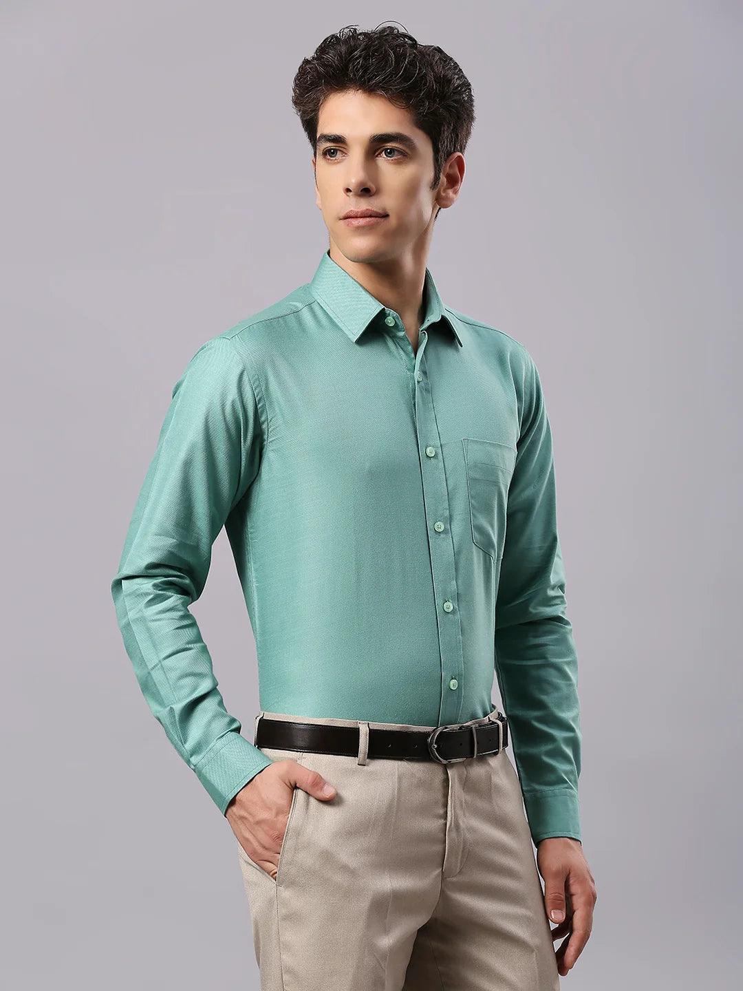 Green Solid Shirt - Image 3