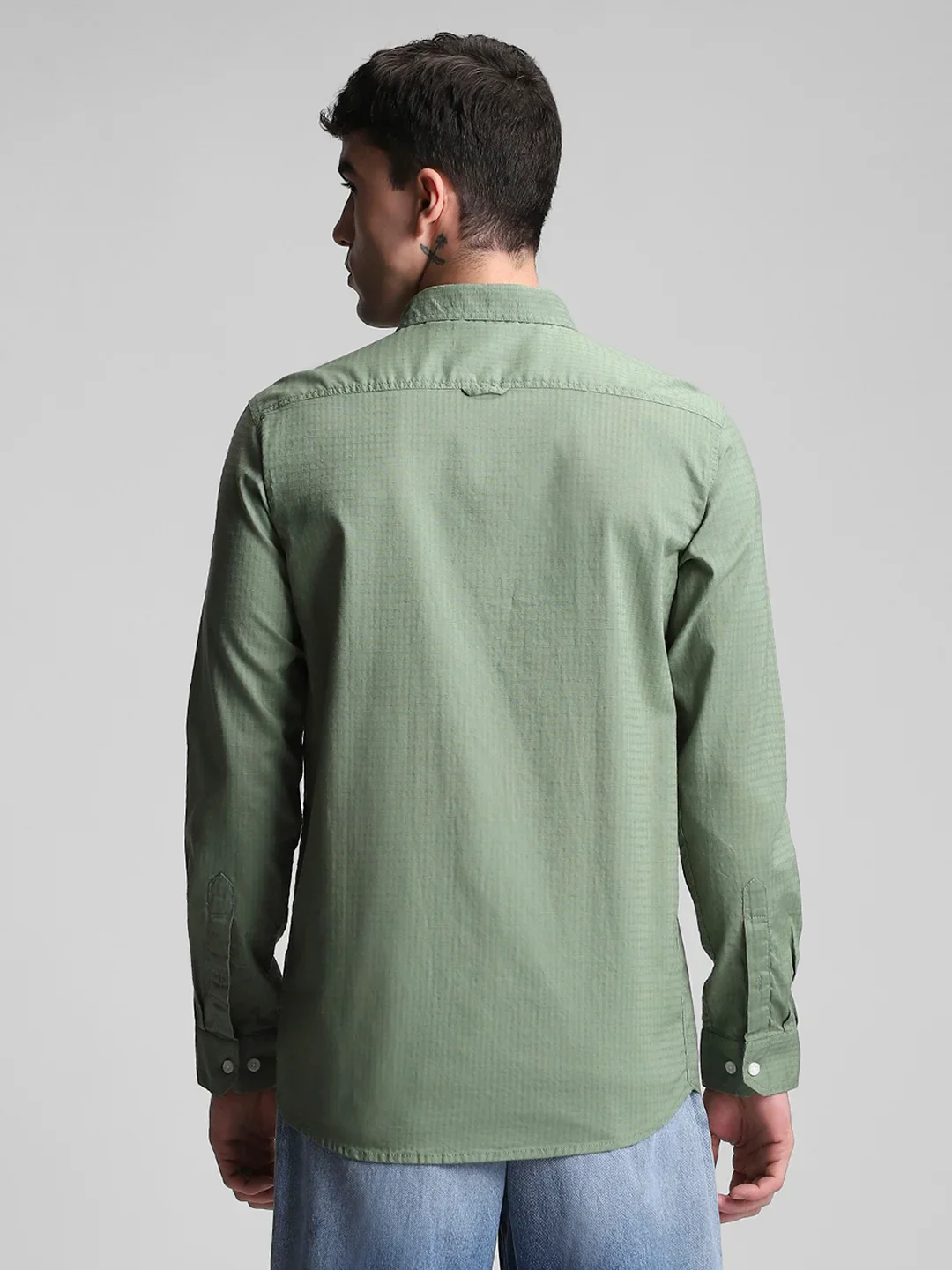 Green Solid Shirt - Image 4