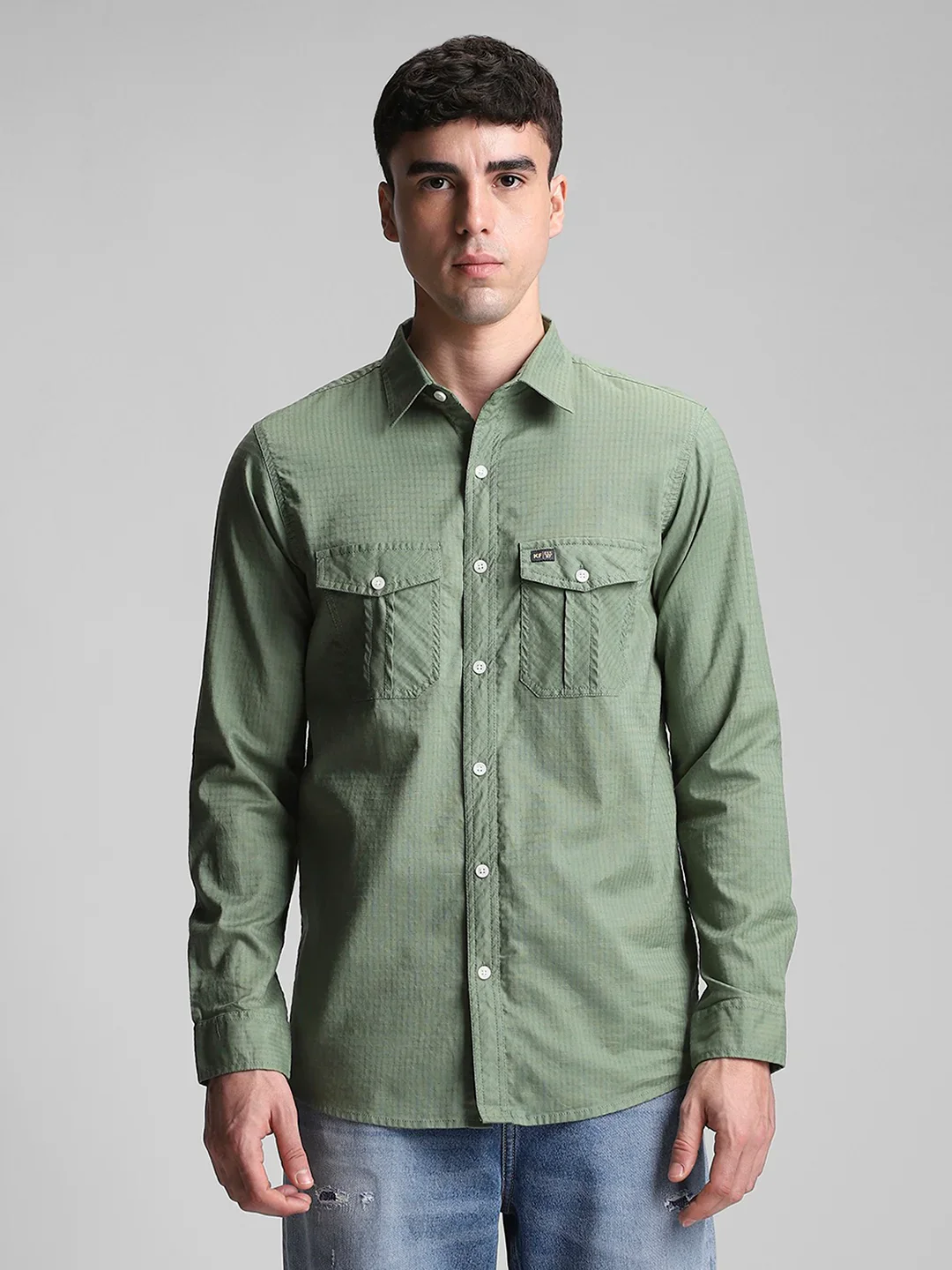 Green Solid Shirt - Image 5