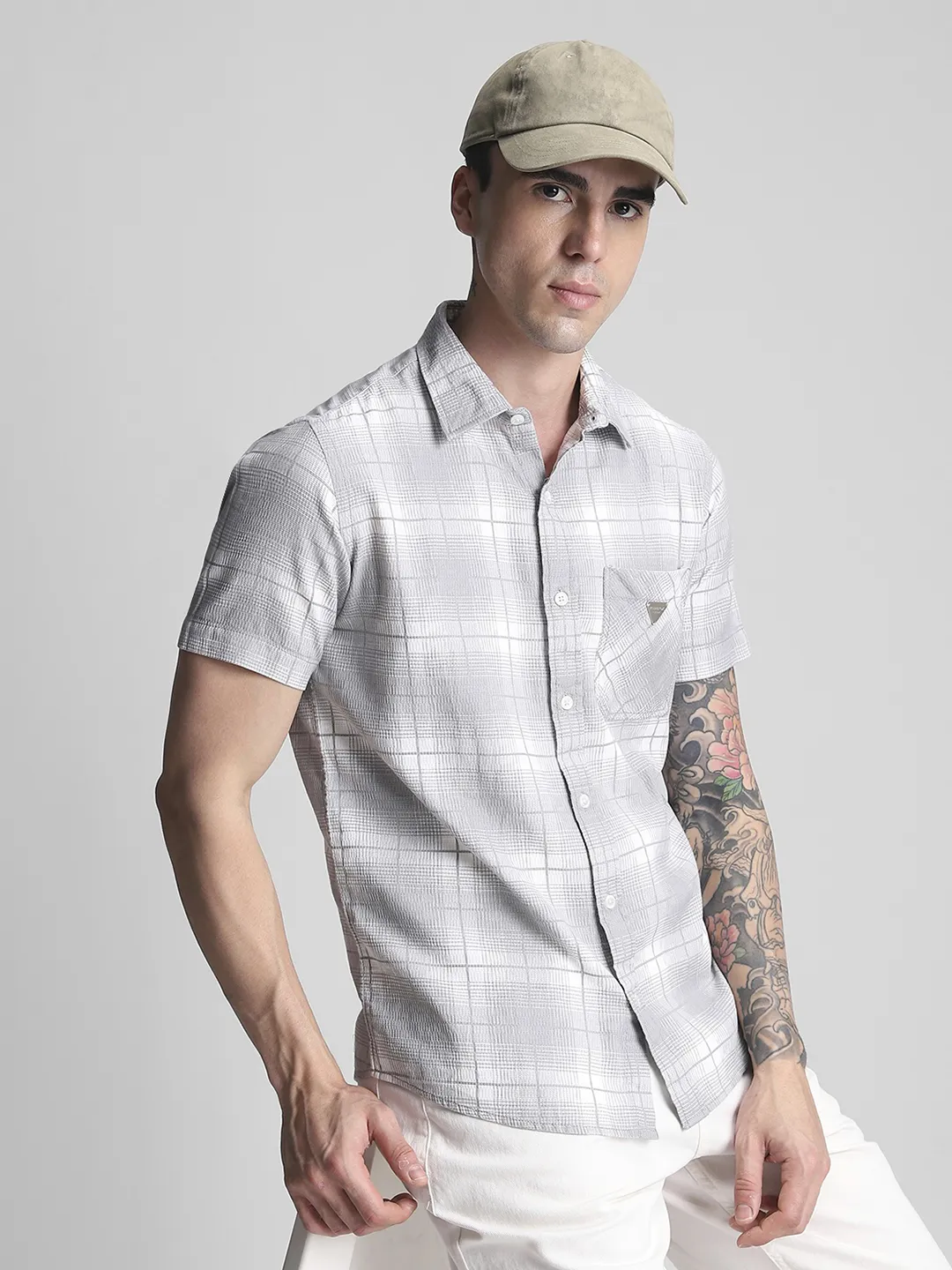 Grey Checks Shirt - Image 5