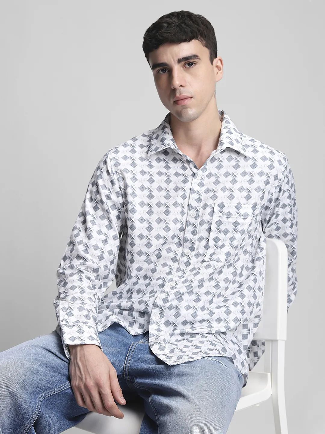 Grey Printed Shirt - Image 5