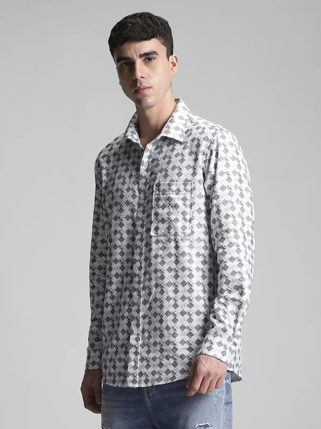 Grey Printed Shirt - Image 6