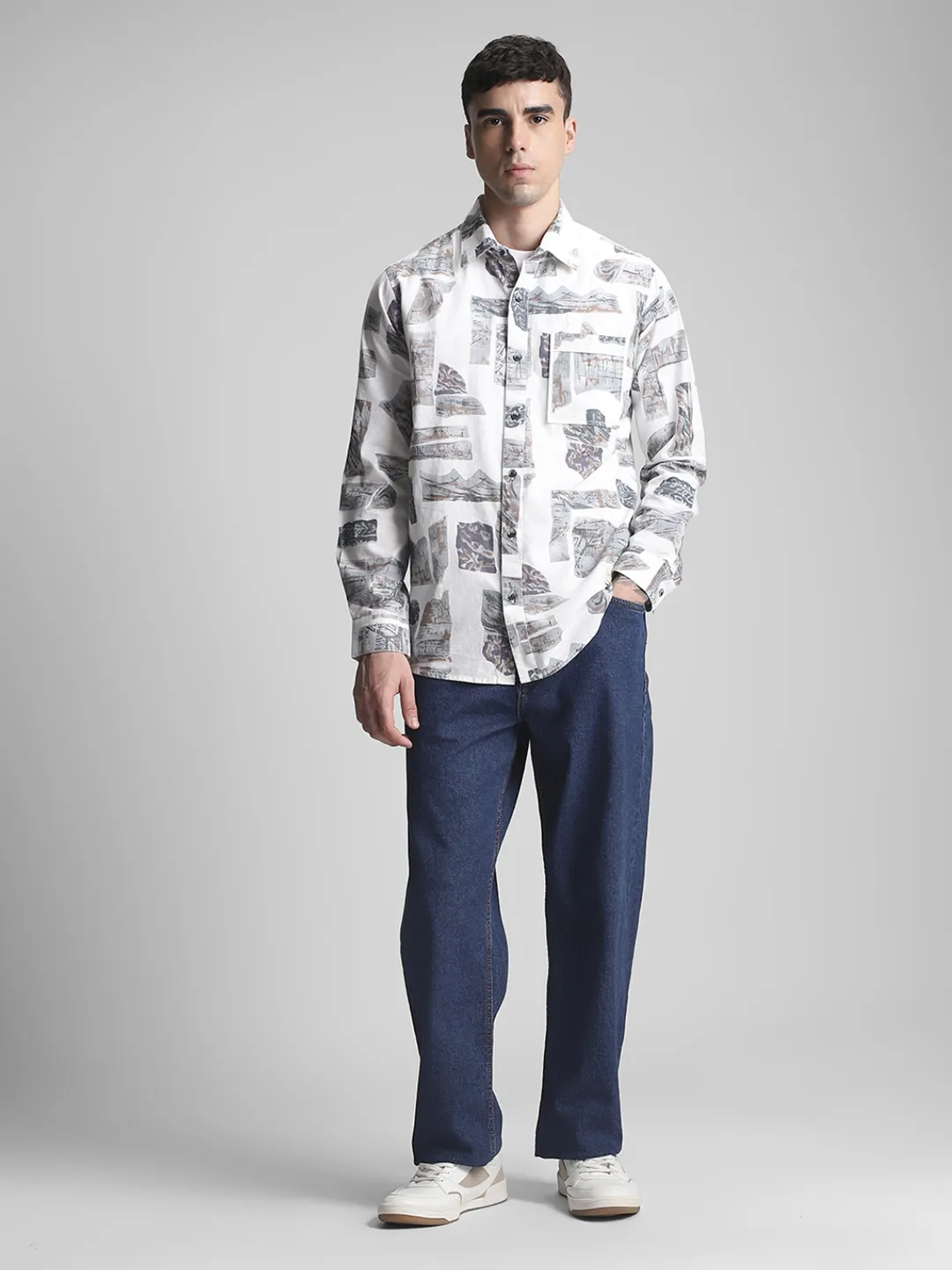Grey Printed Shirt - Image 7