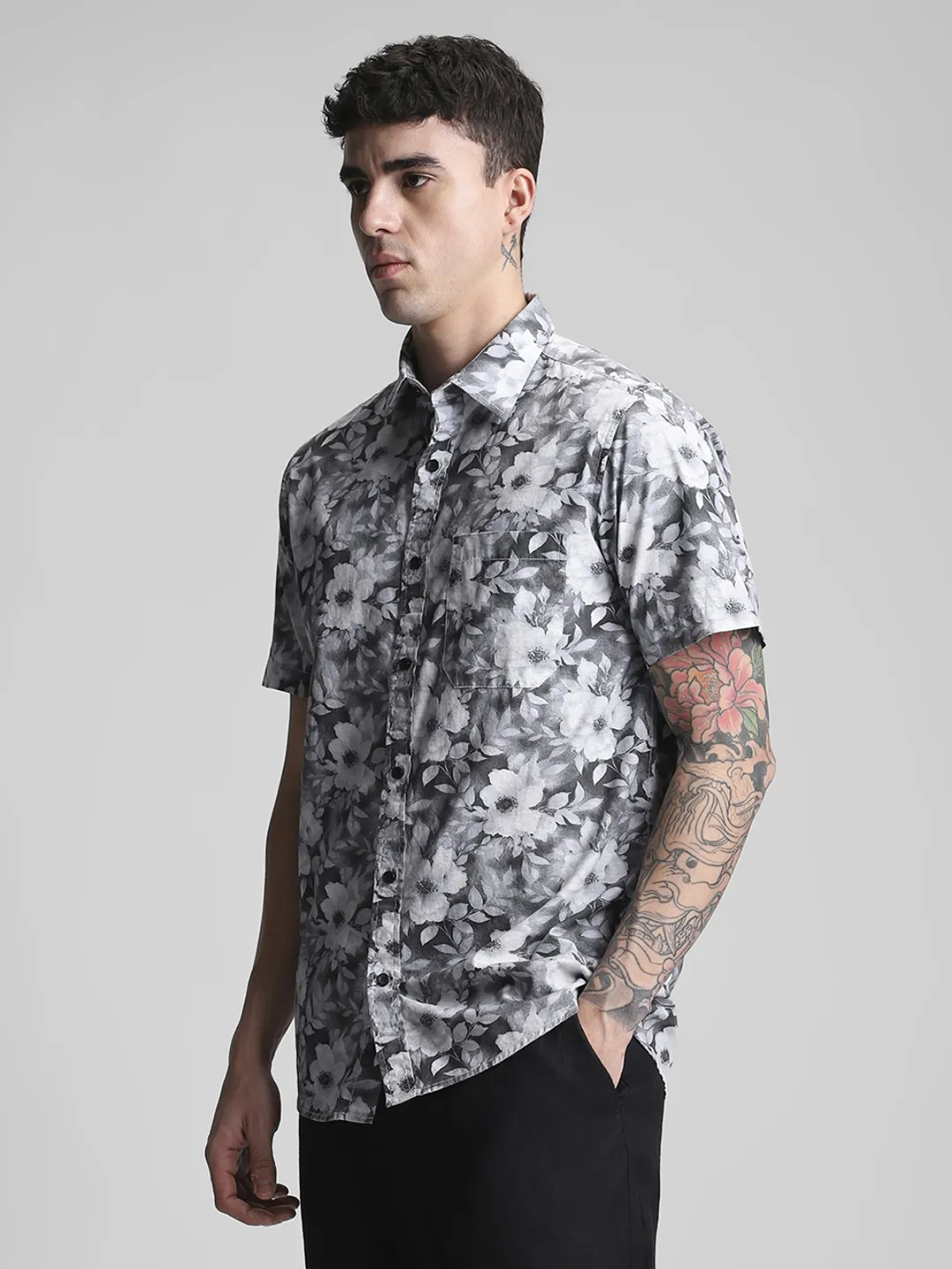 Grey Printed Shirt - Image 5