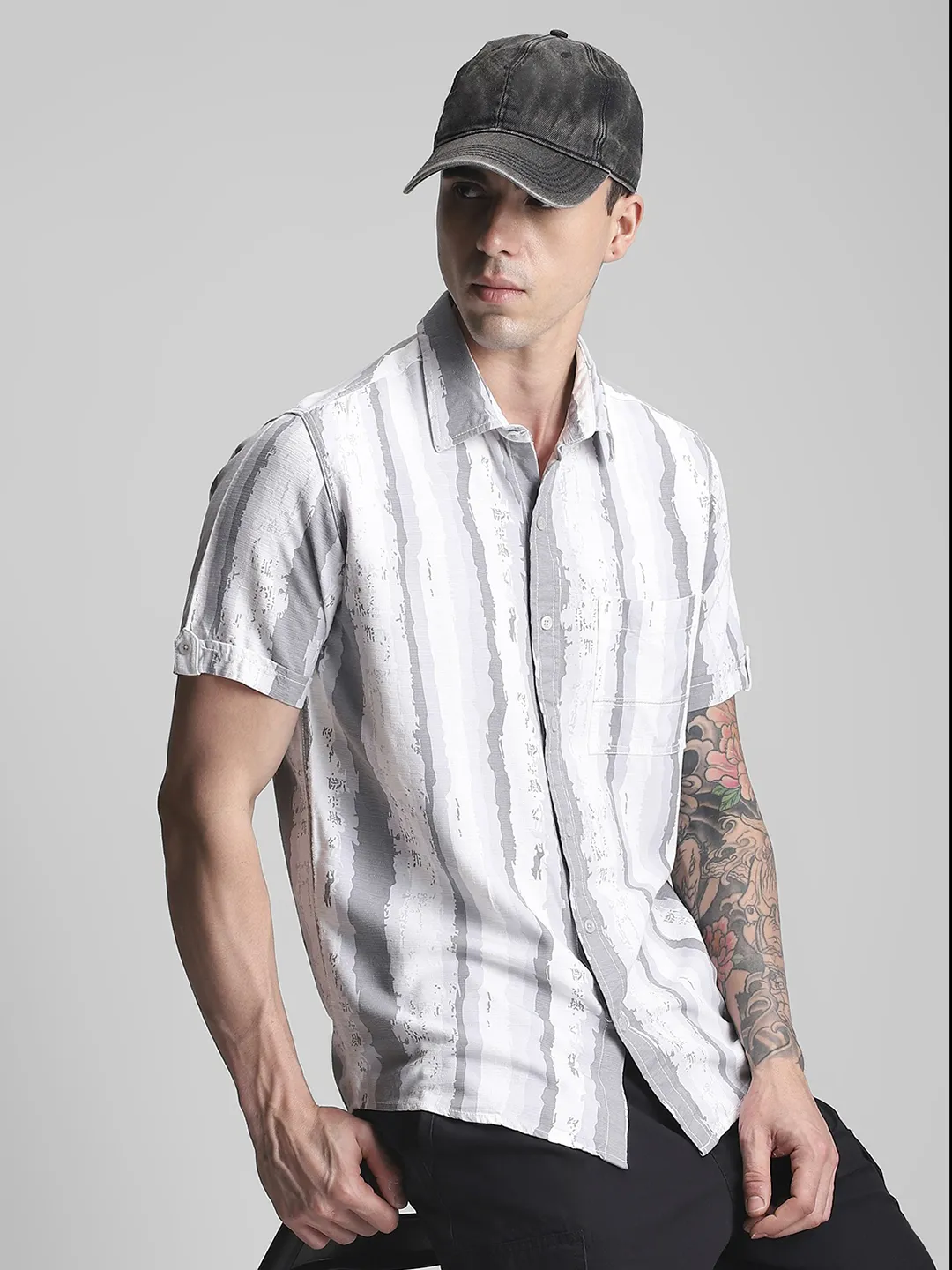 Grey Printed Shirt - Image 6