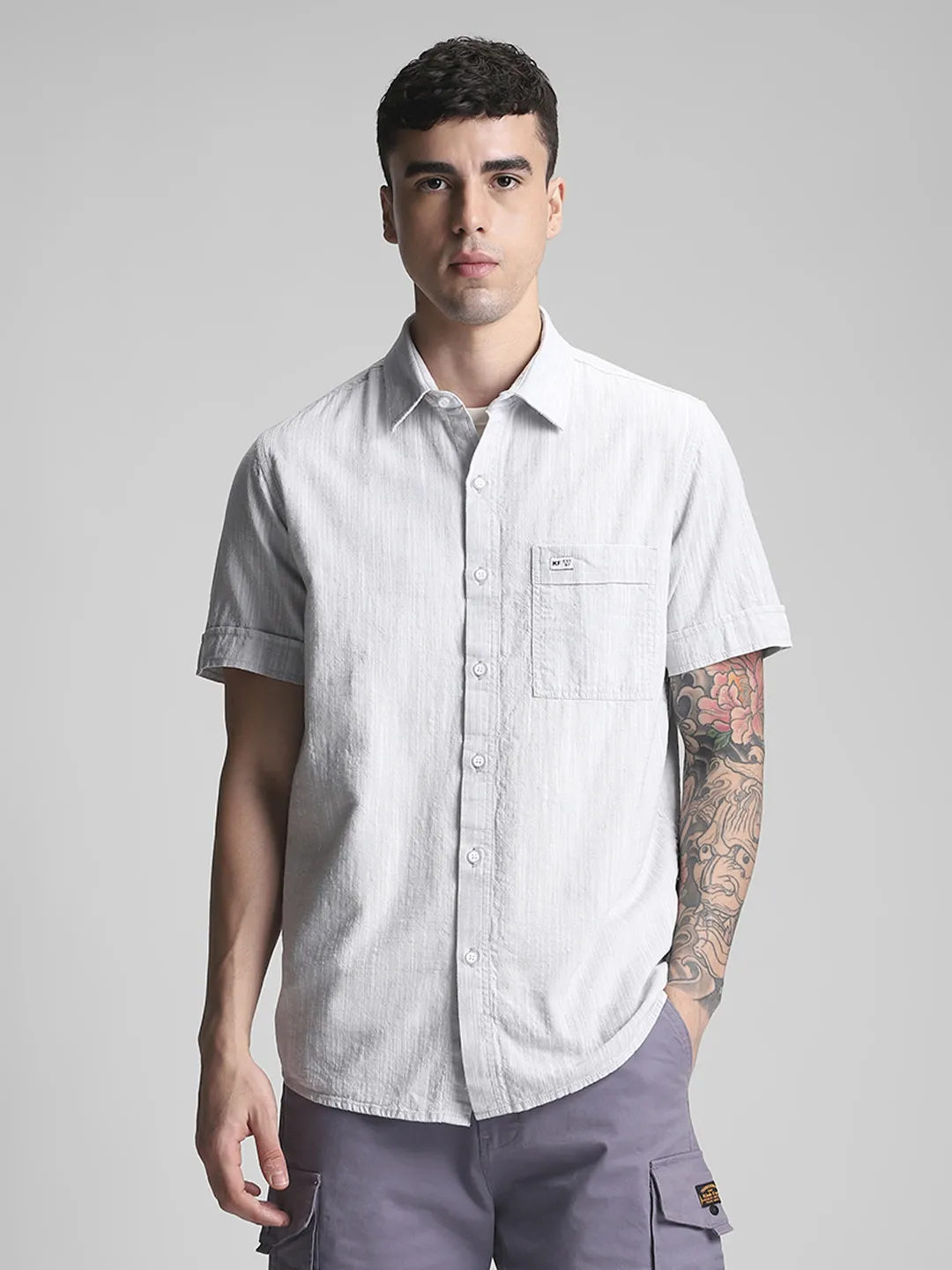 Grey Solid Shirt - Image 5