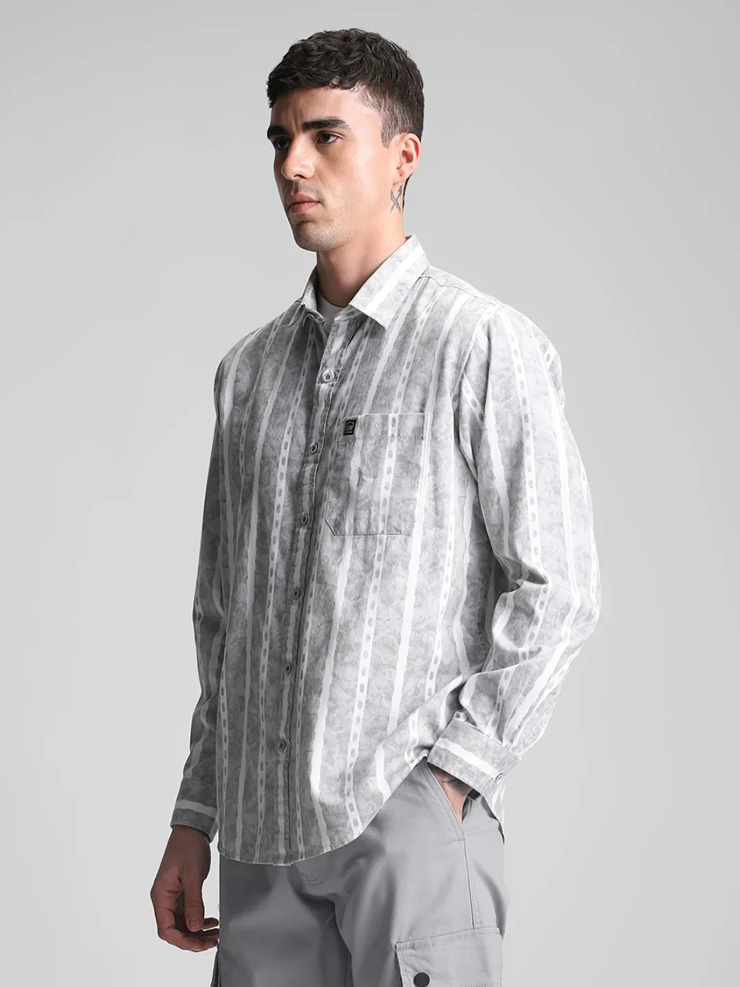 Grey Stripe Shirt - Image 4