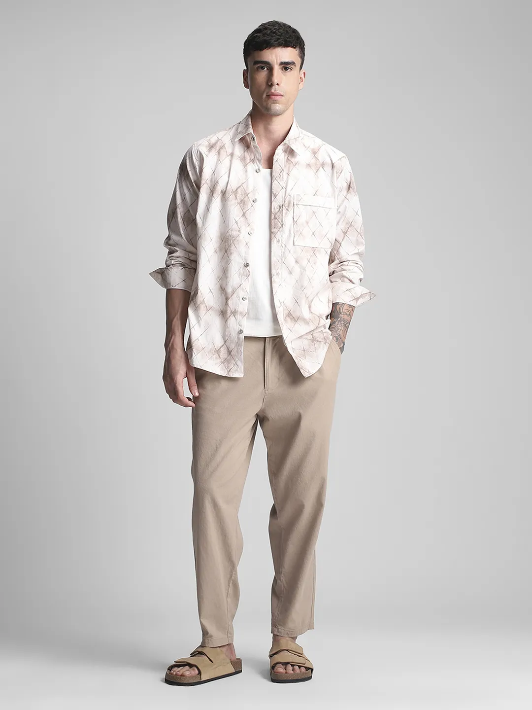 Khaki Printed Shirt - Image 7