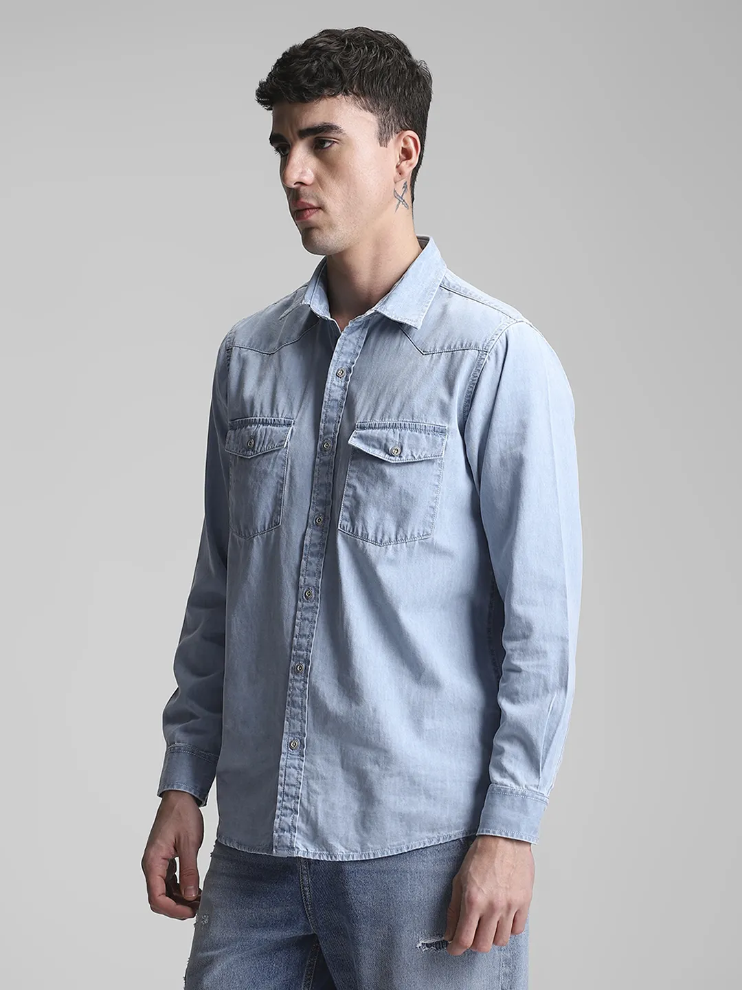 Indigo Solid Shirt - Image 3