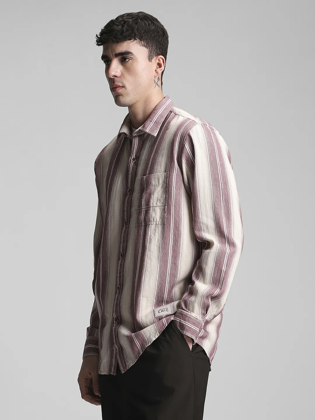 Maroon Striped Shirt - Image 6