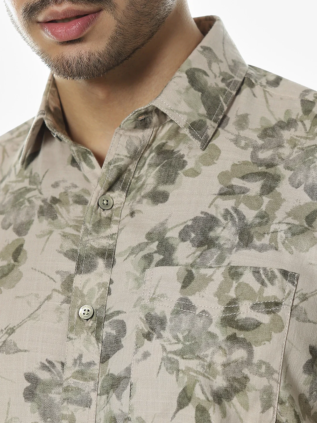 Beige Printed Shirt - Image 6