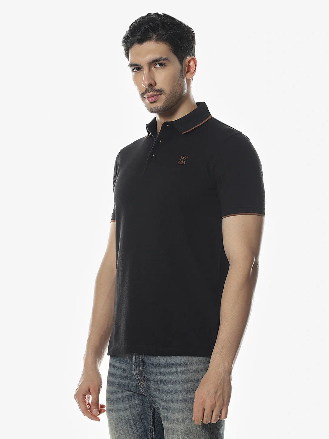 Black Embroidery Polo T-Shirt - Image 6