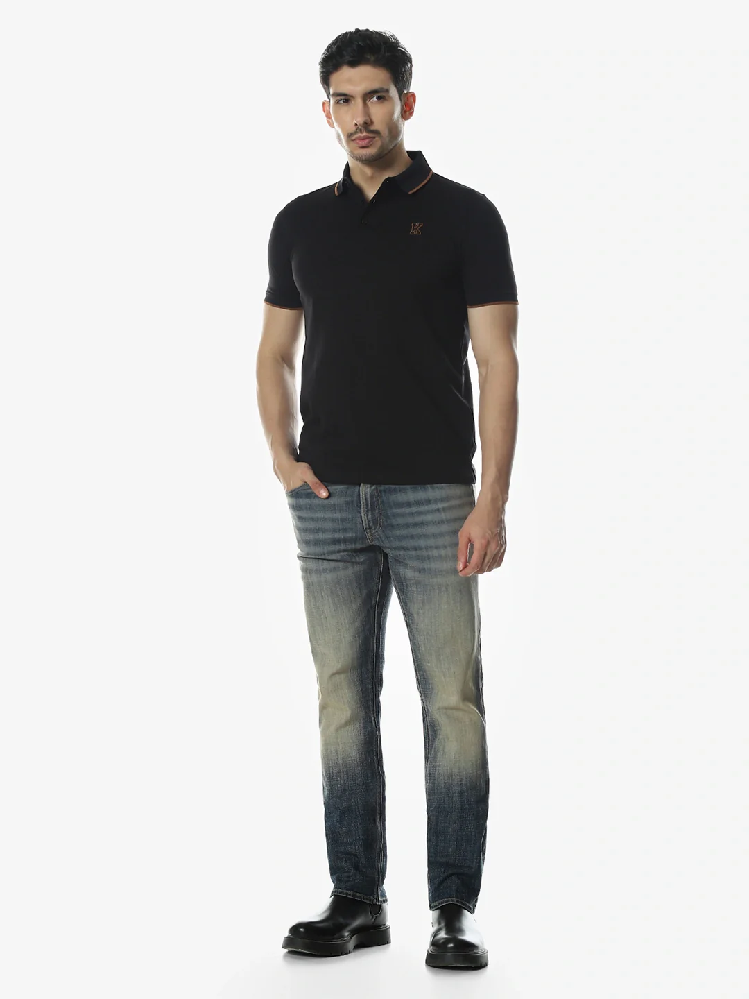 Black Embroidery Polo T-Shirt - Image 7