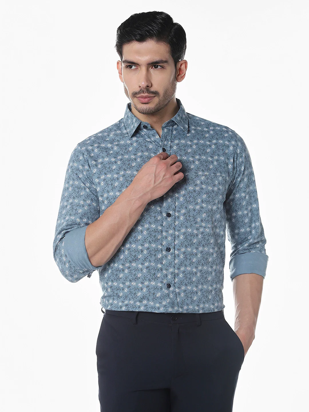 Blue Printed Shirt - Image 4