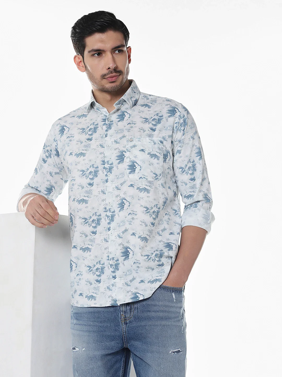 Blue Printed Shirt - Image 3