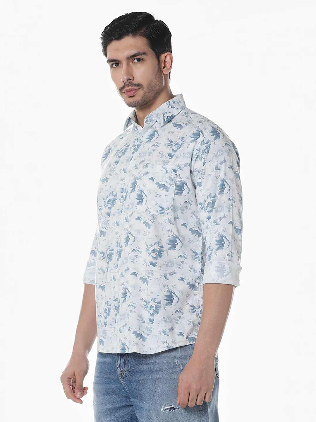 Blue Printed Shirt - Image 4