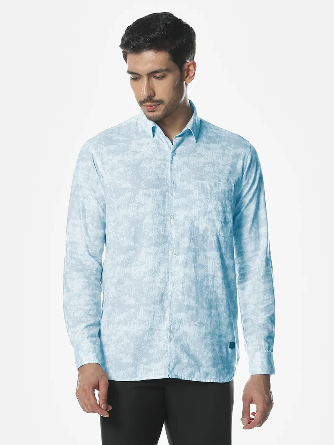 Blue Printed Shirt - Image 4