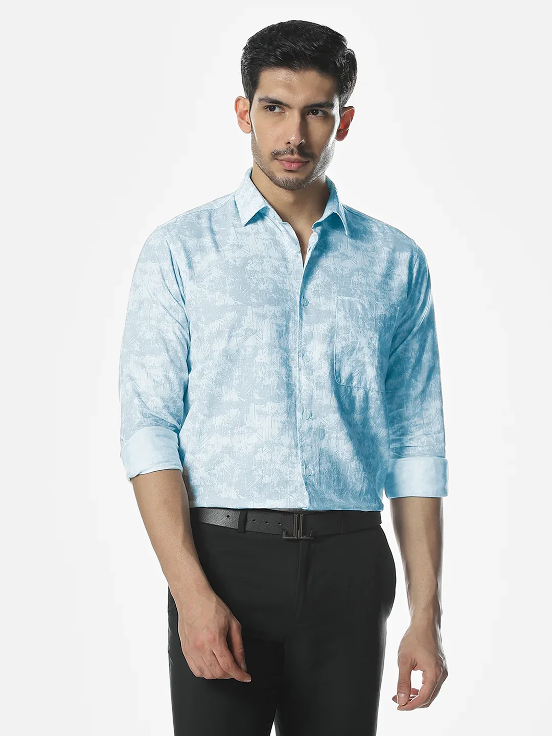 Blue Printed Shirt - Image 6