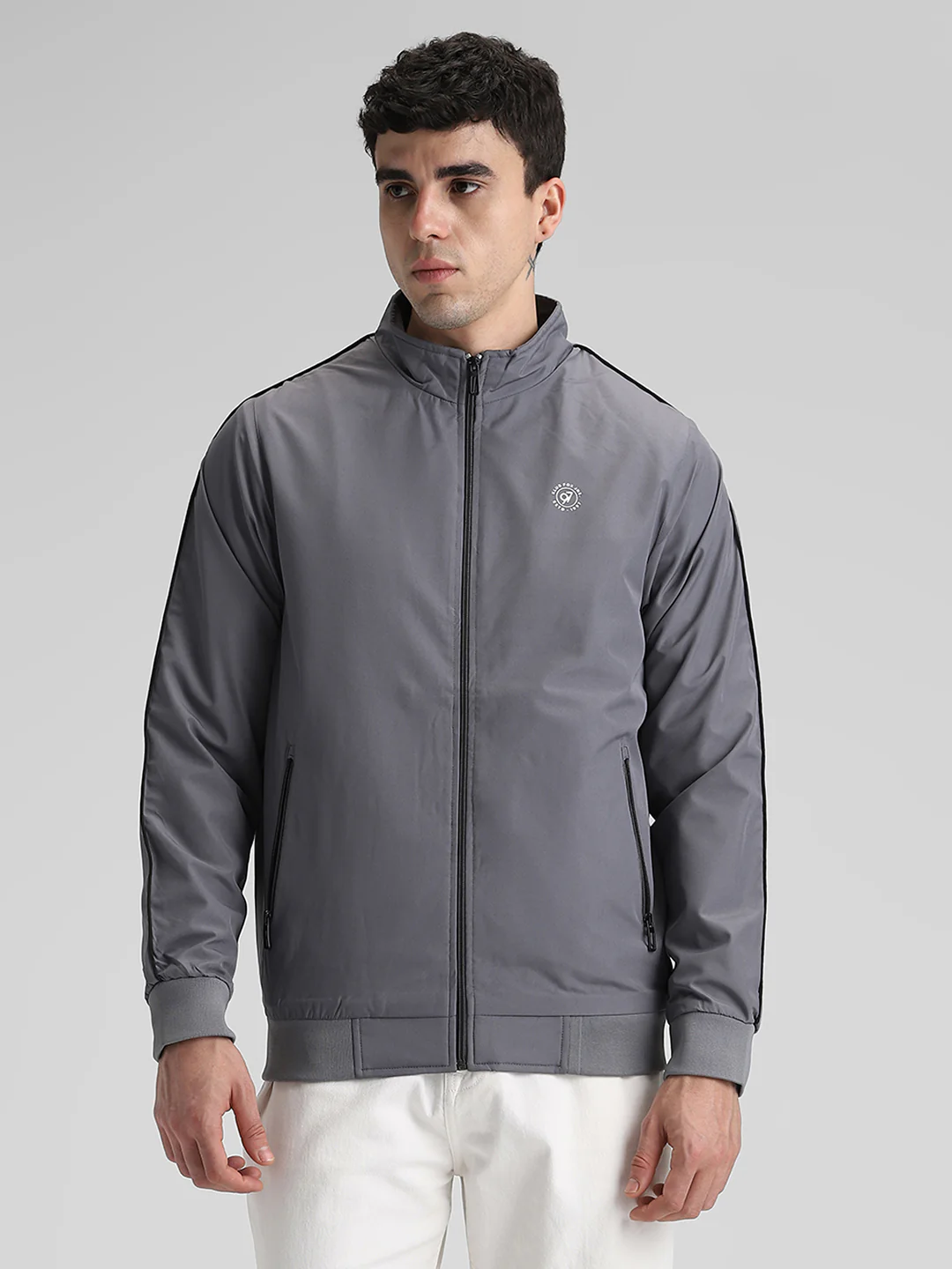 Dark Grey Solid Jacket - Image 3
