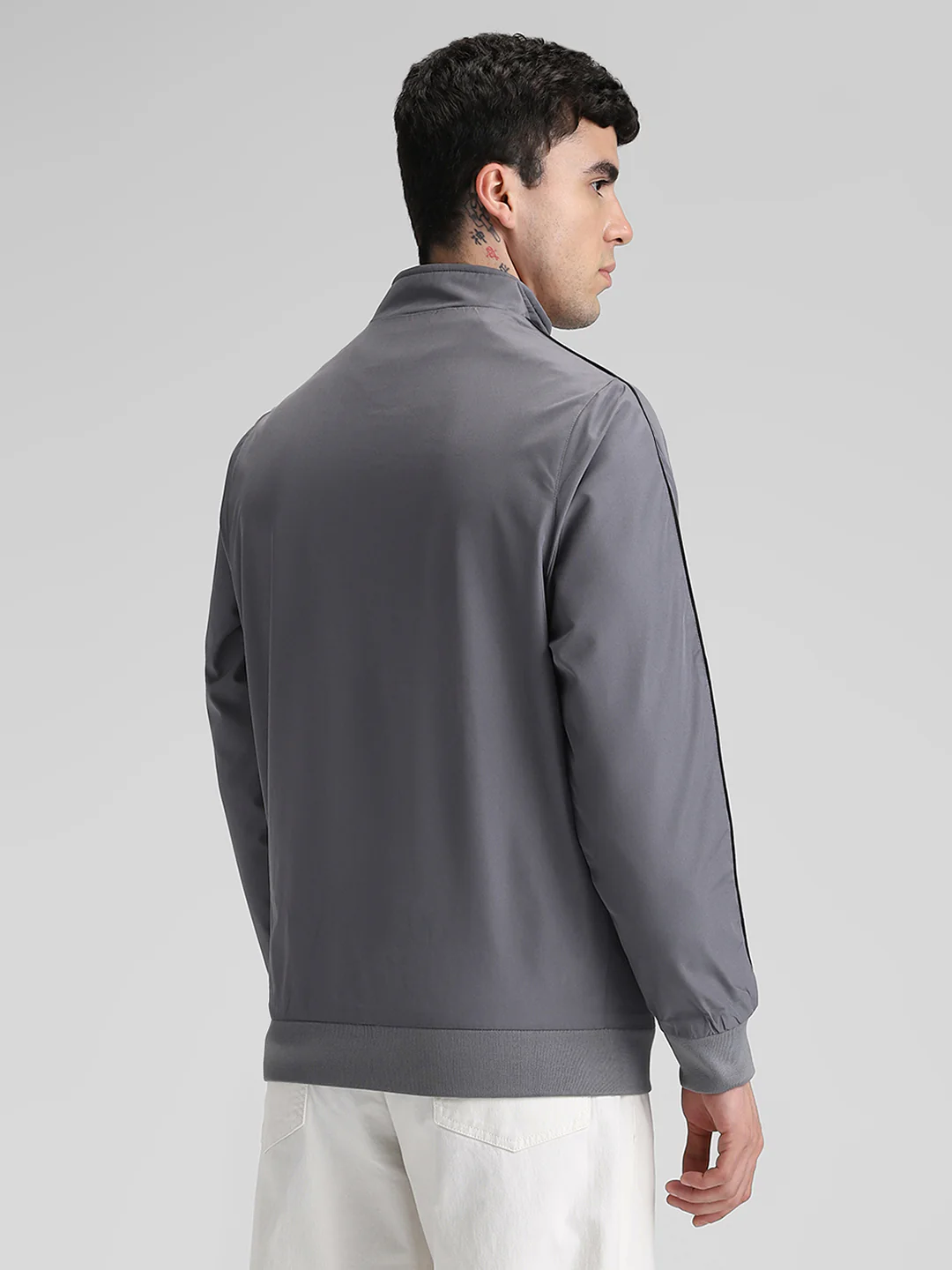 Dark Grey Solid Jacket - Image 5