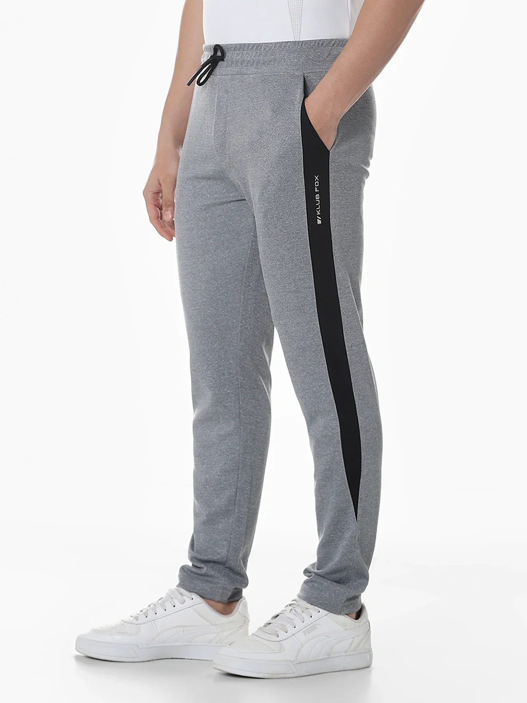 Grey Solid Joggers - Image 3