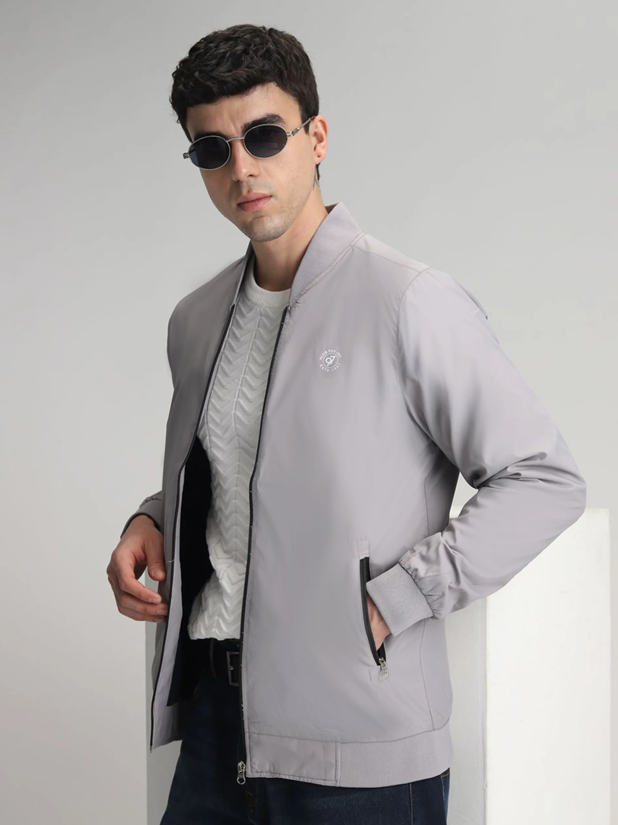 Grey Solid Jacket - Image 2