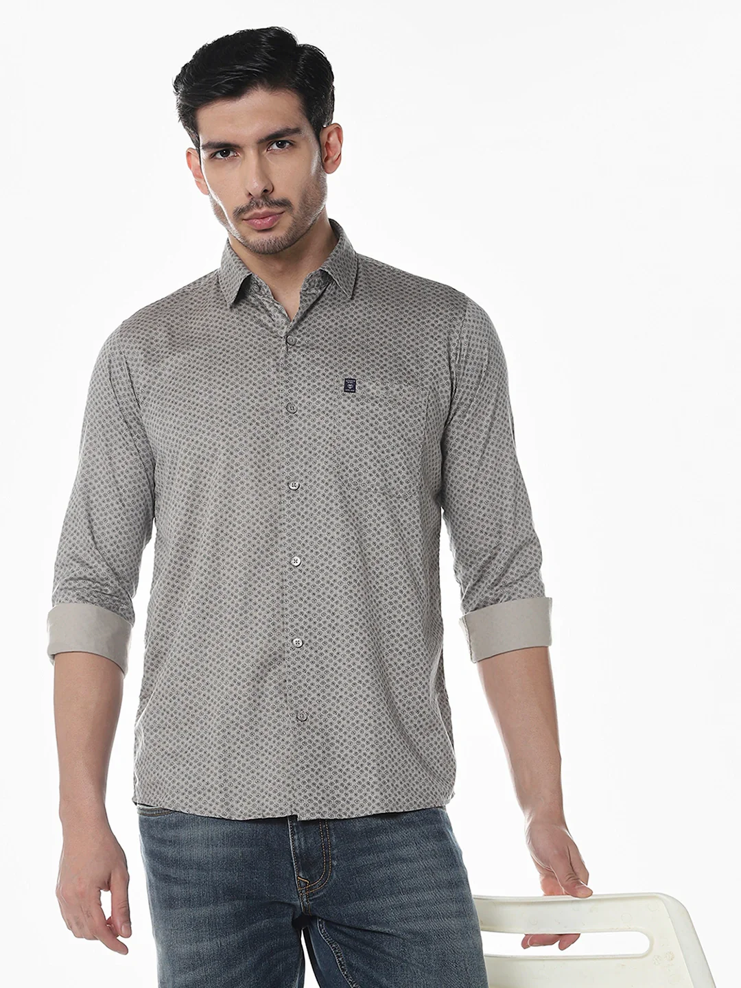 Grey Printed Shirt - Image 7