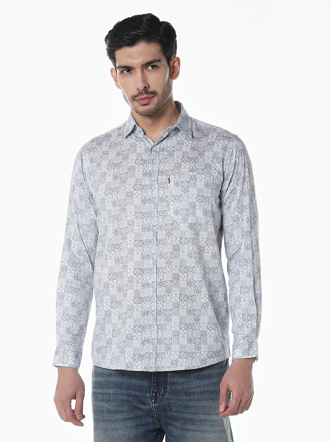 Grey Printed Shirt - Image 4