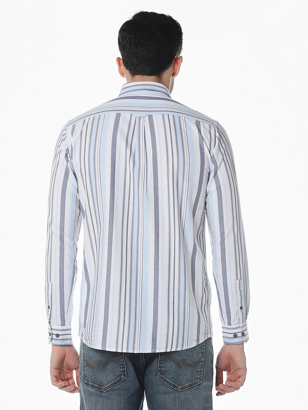 Grey Blue Striped Shirt - Image 5