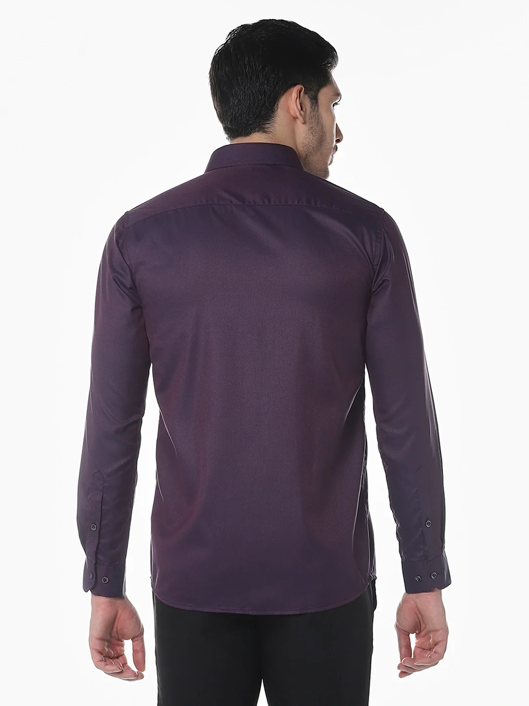 Purple Maroon Dobby Shirt - Image 5