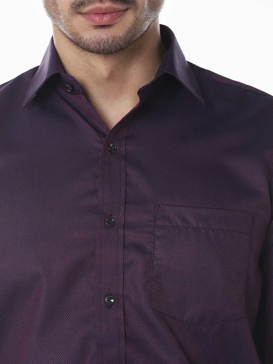 Purple Maroon Dobby Shirt - Image 6
