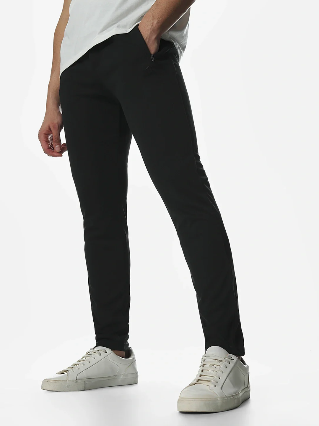 Black Charcoal Solid Joggers - Image 3