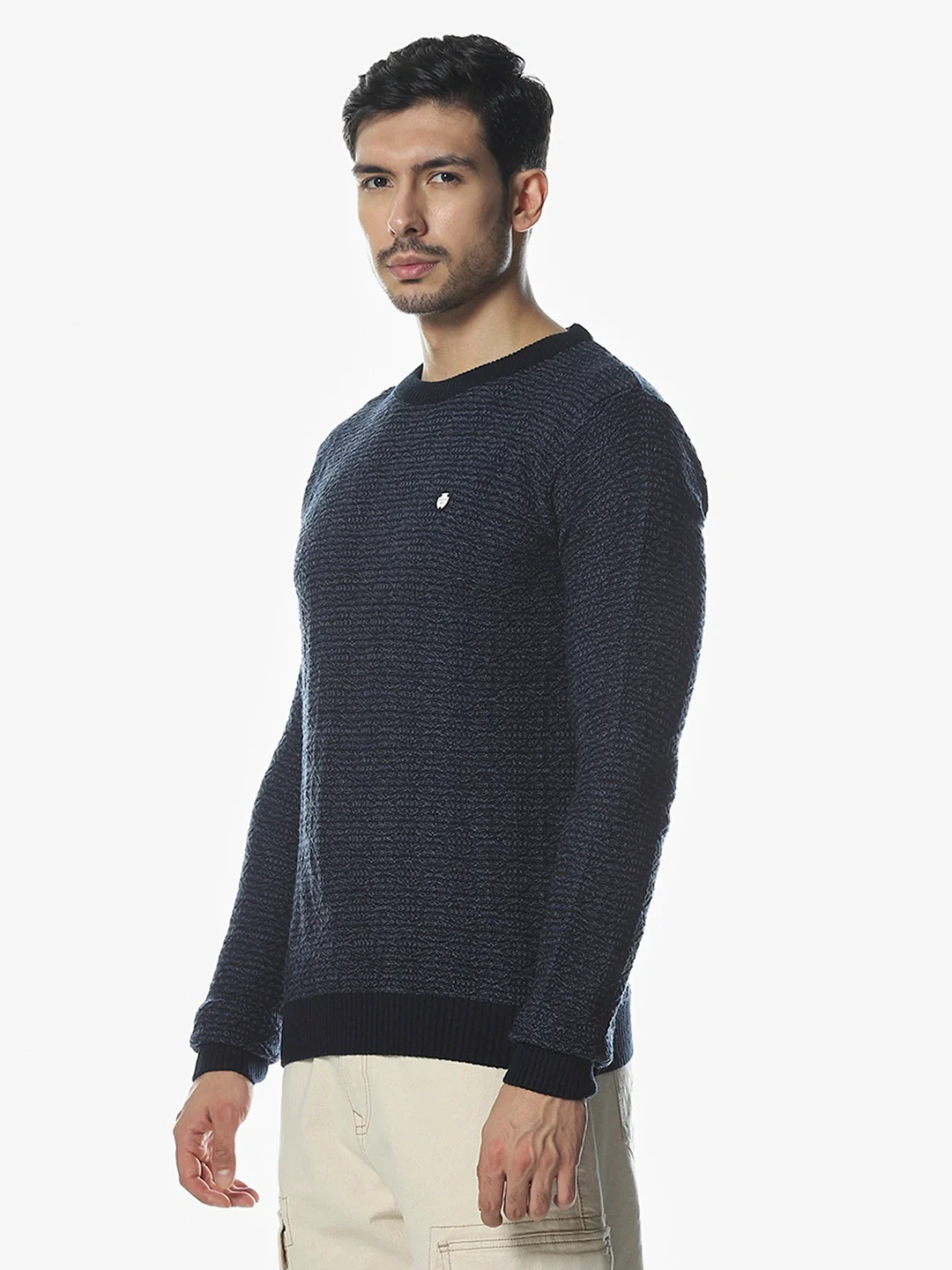 Exclusive Navy Solid Sweater - Image 5