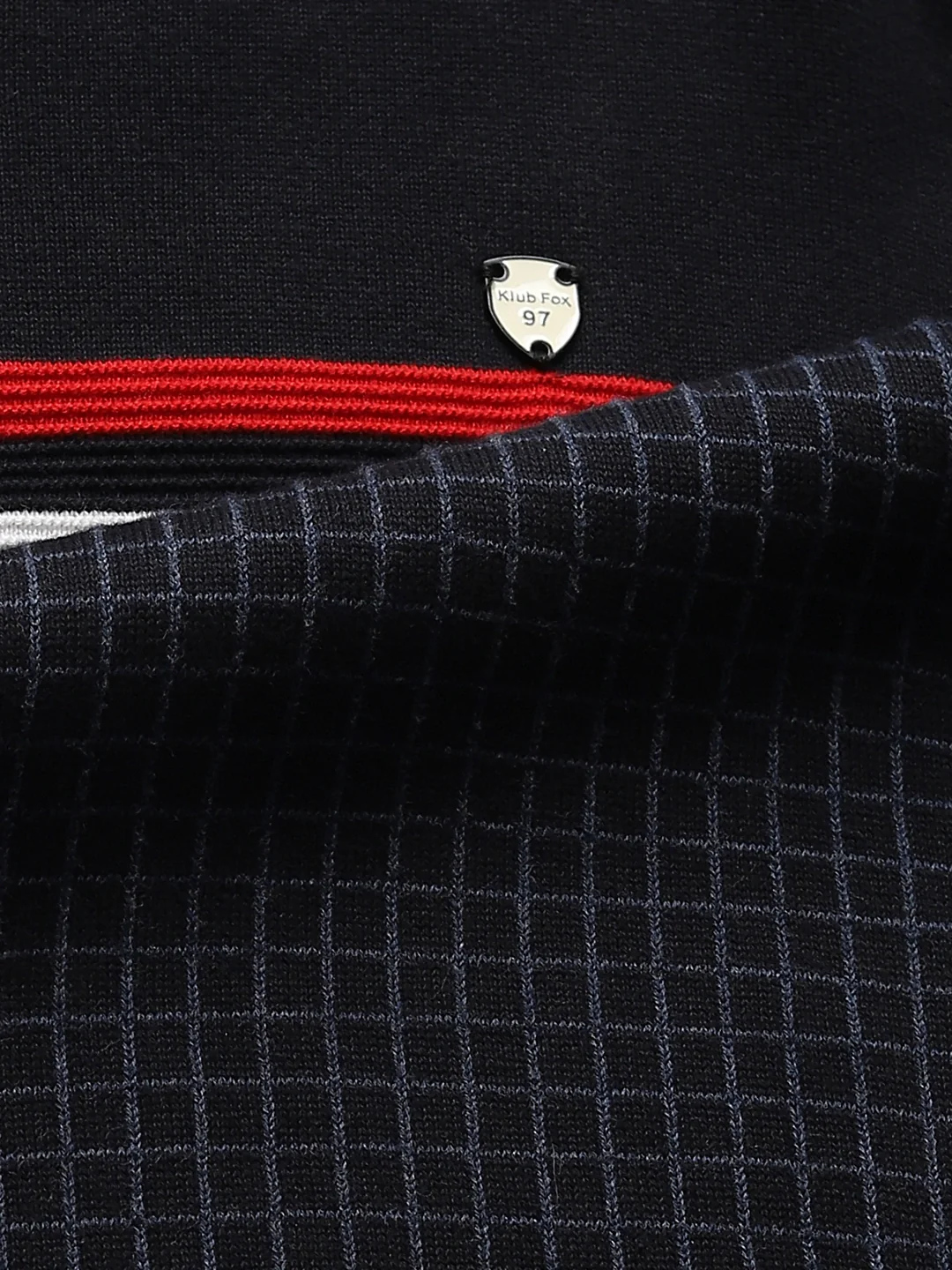 Luxe Navy Colourblocked Sweater - Image 3