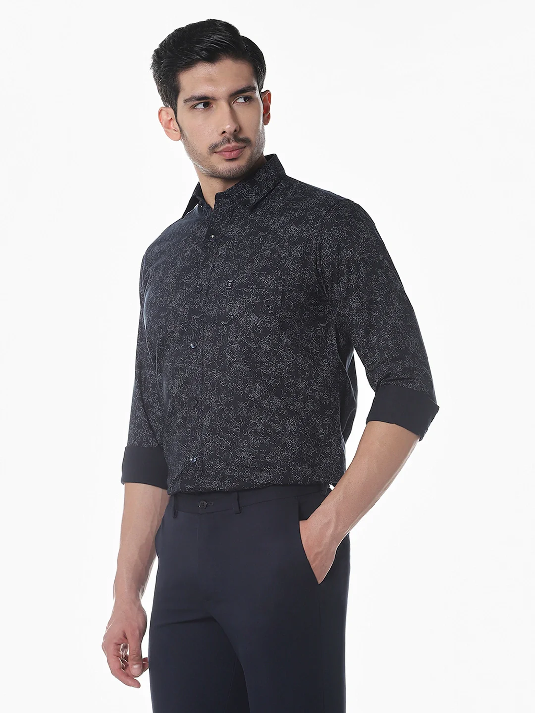 Dark Navy Printed Shirt - Image 5