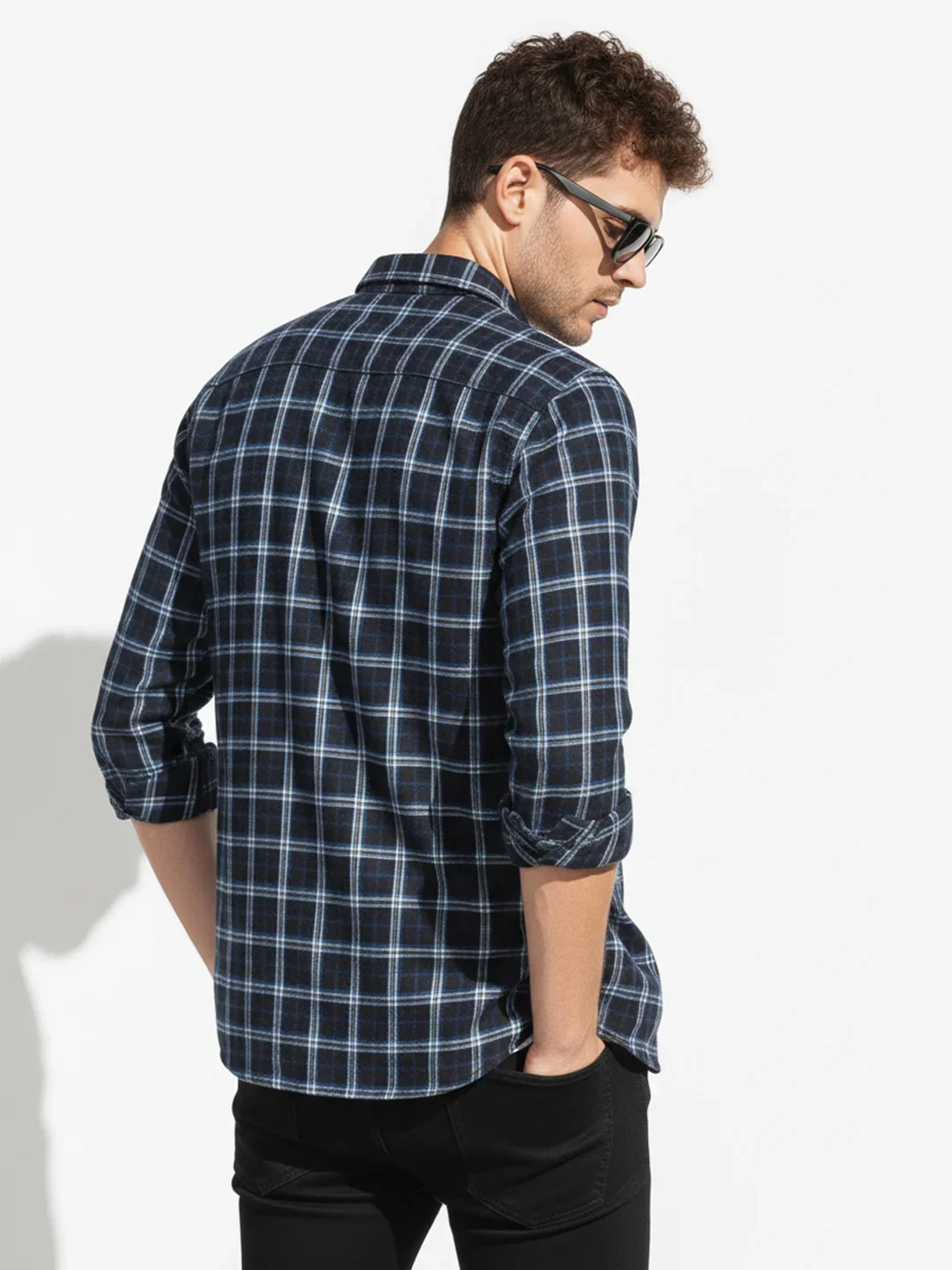 Navy Checkered Shirt - Image 5