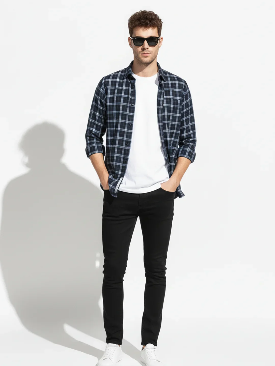 Navy Checkered Shirt - Image 6