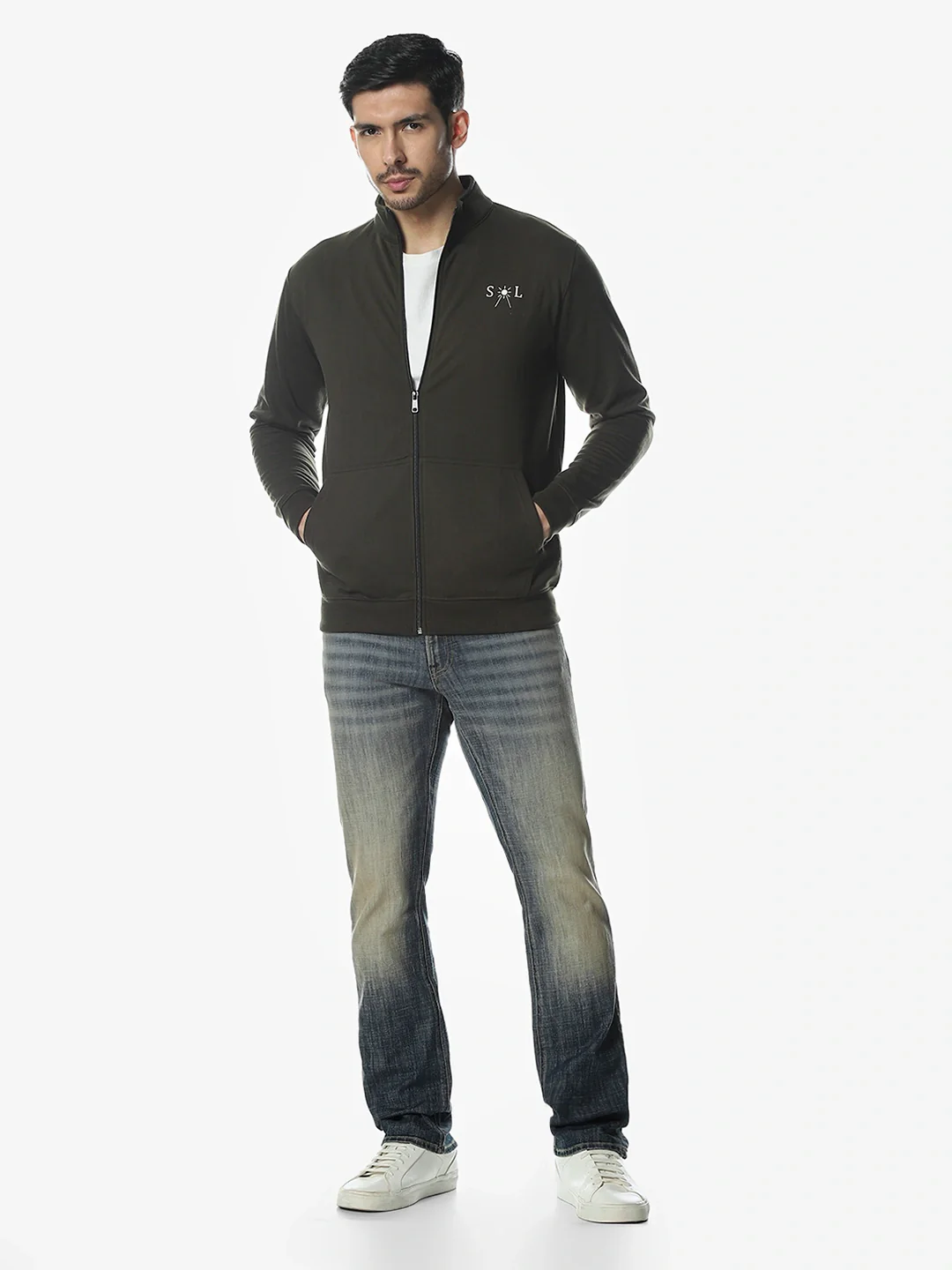 Olive Solid Sweatshirt - Image 8