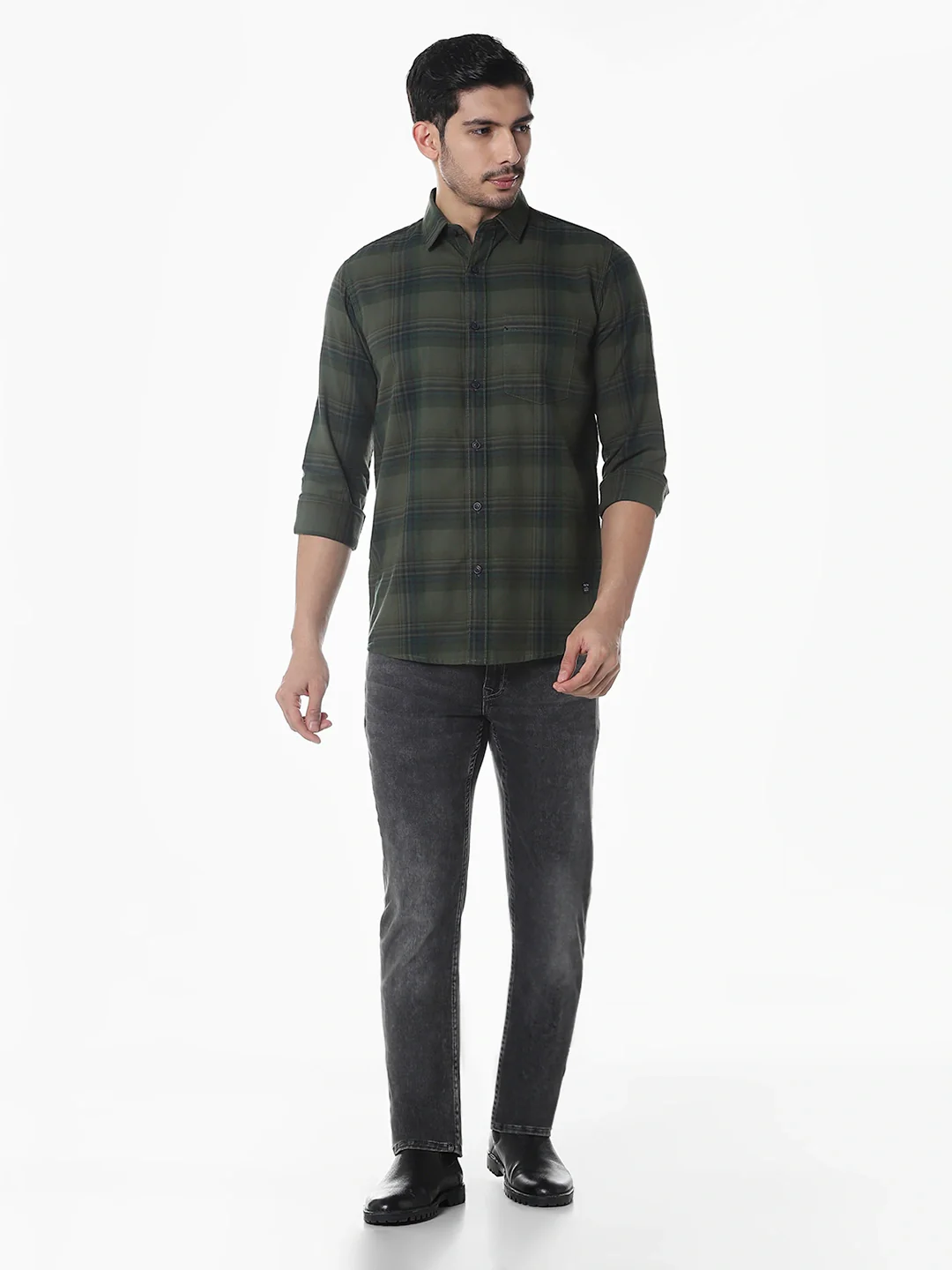 Olive Checkered Shirt - Image 7