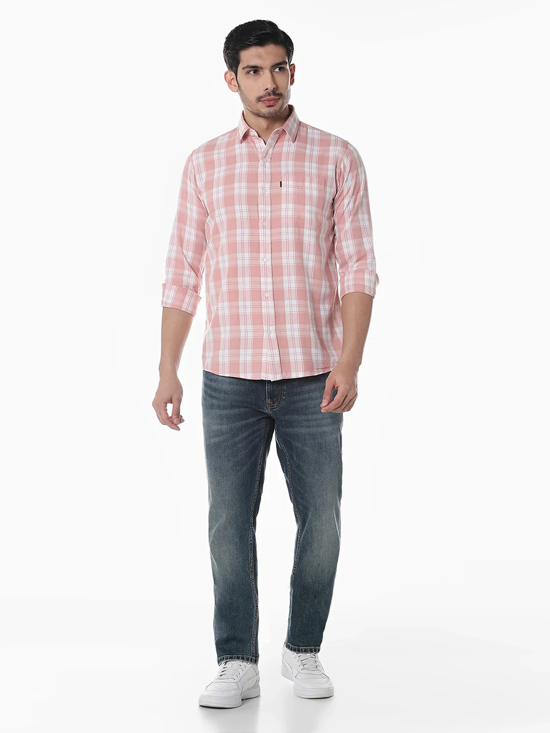 Peach Checkered Shirt - Image 7