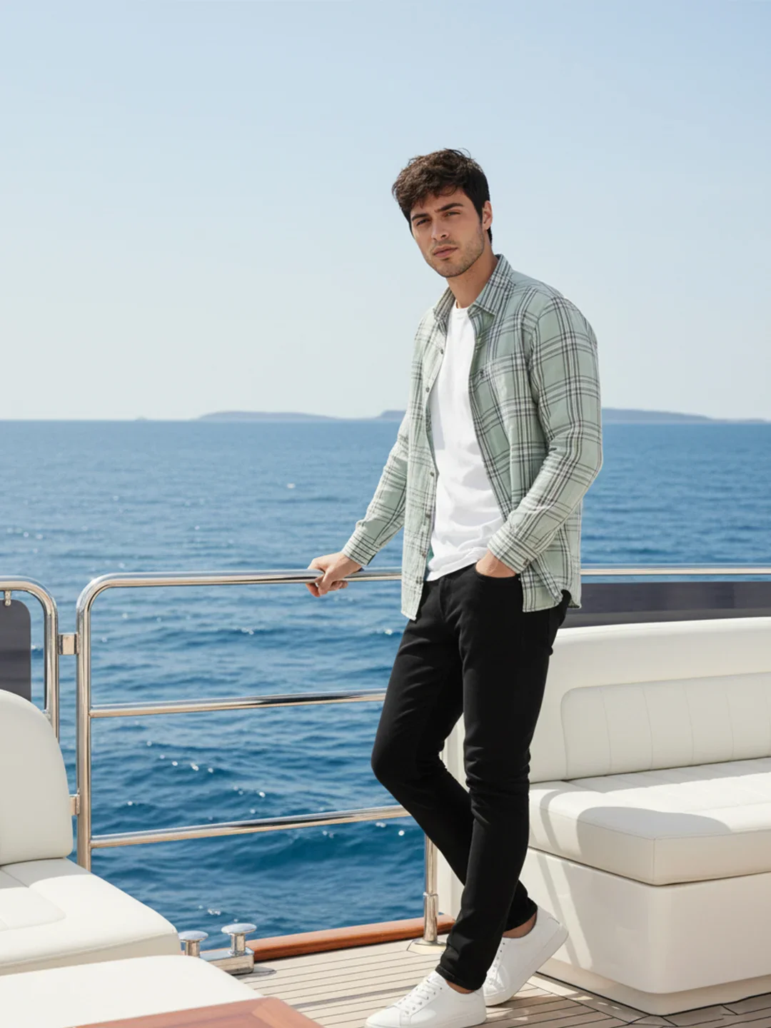 Pista Green Checkered Shirt - Image 2