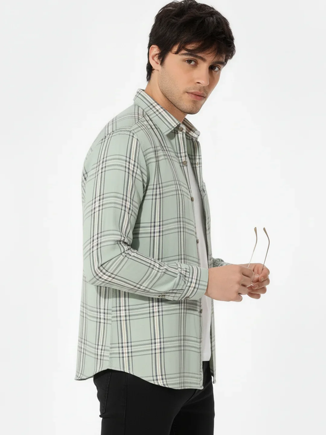 Pista Green Checkered Shirt - Image 3