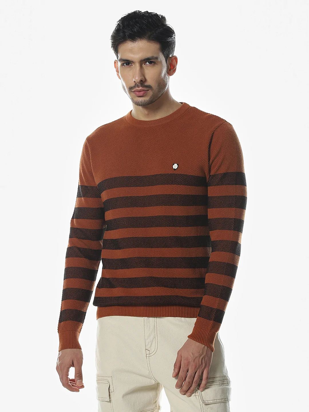 Rust/Black Striped Sweater - Image 2