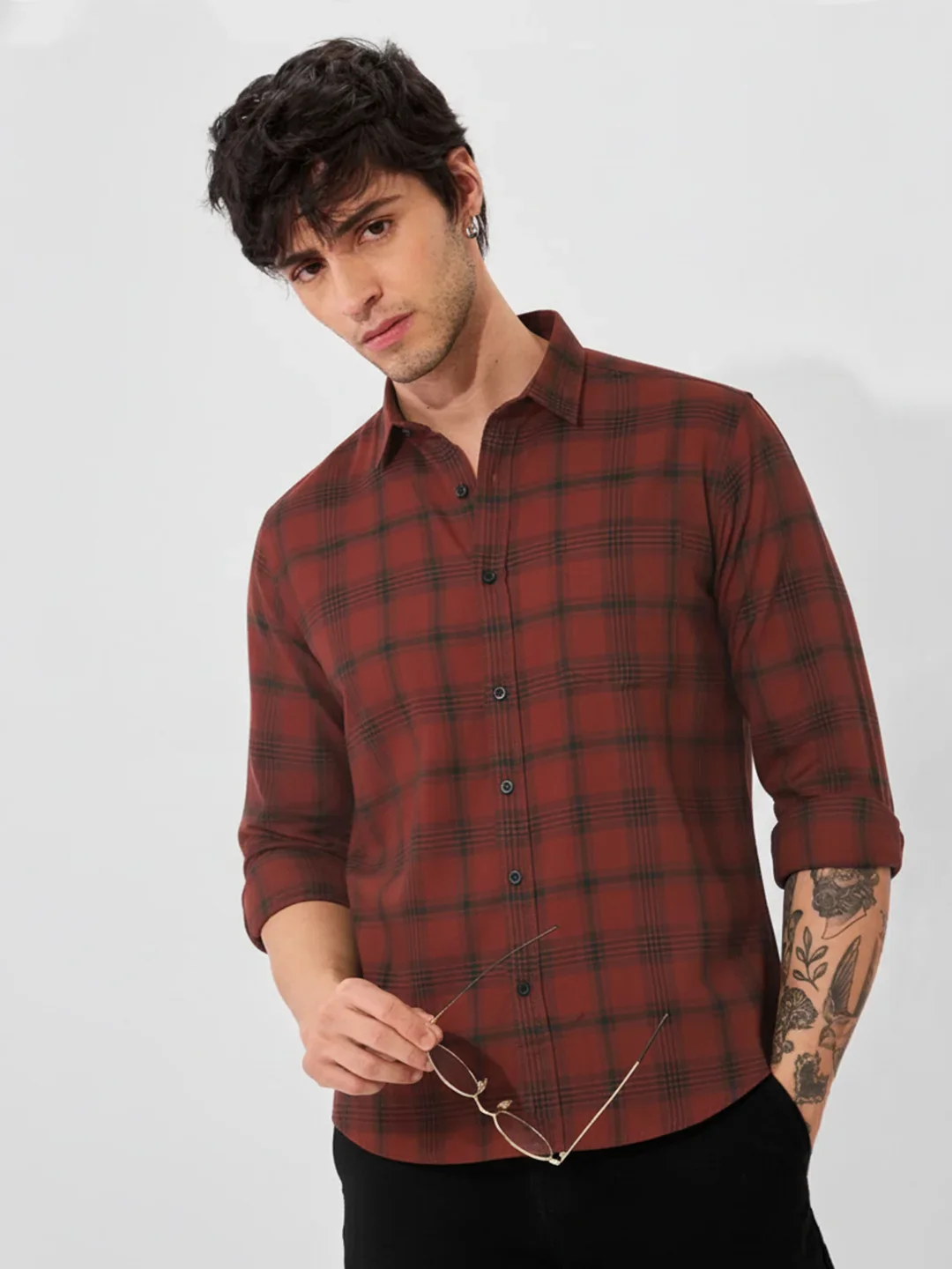Rust Checkered Shirt