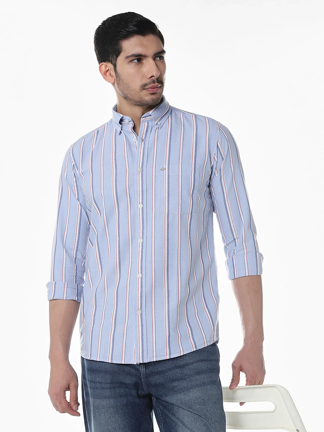 Sky Blue Striped Shirt - Image 3