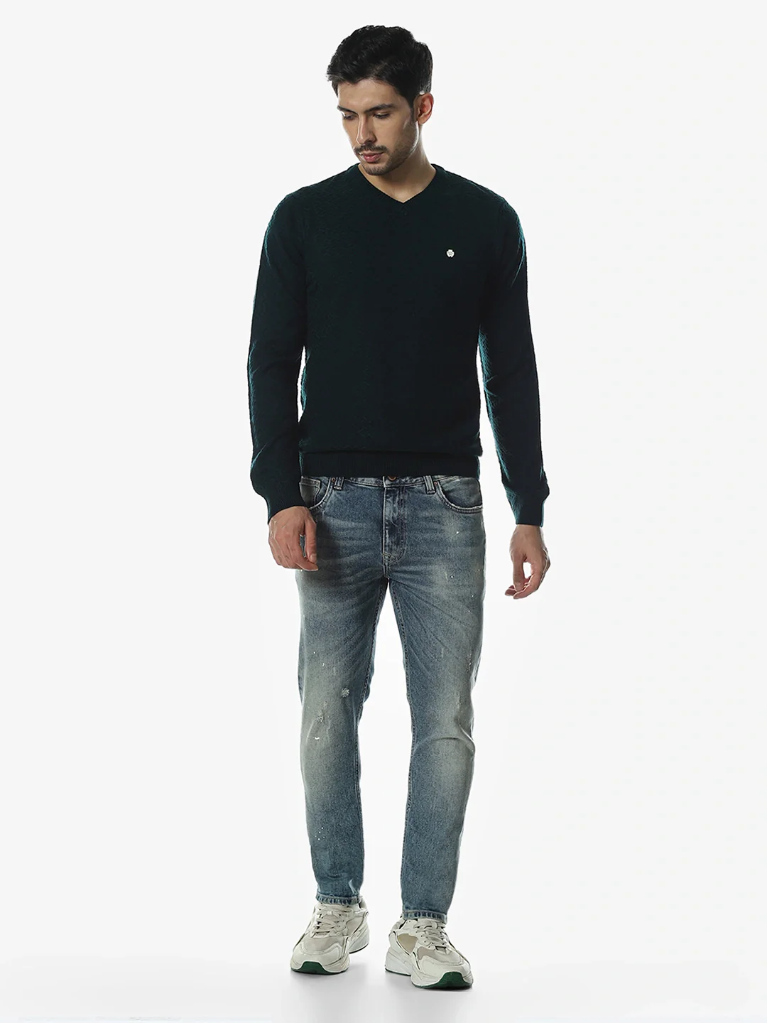 Teal Solid Sweater - Image 7