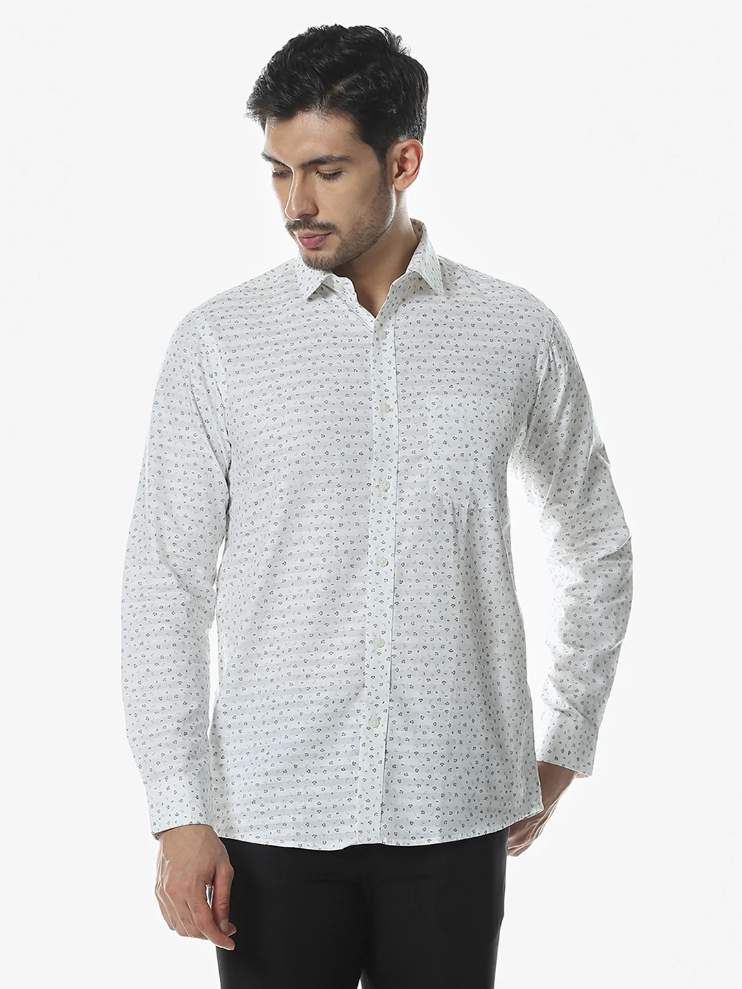 White Printed Shirt - Image 4