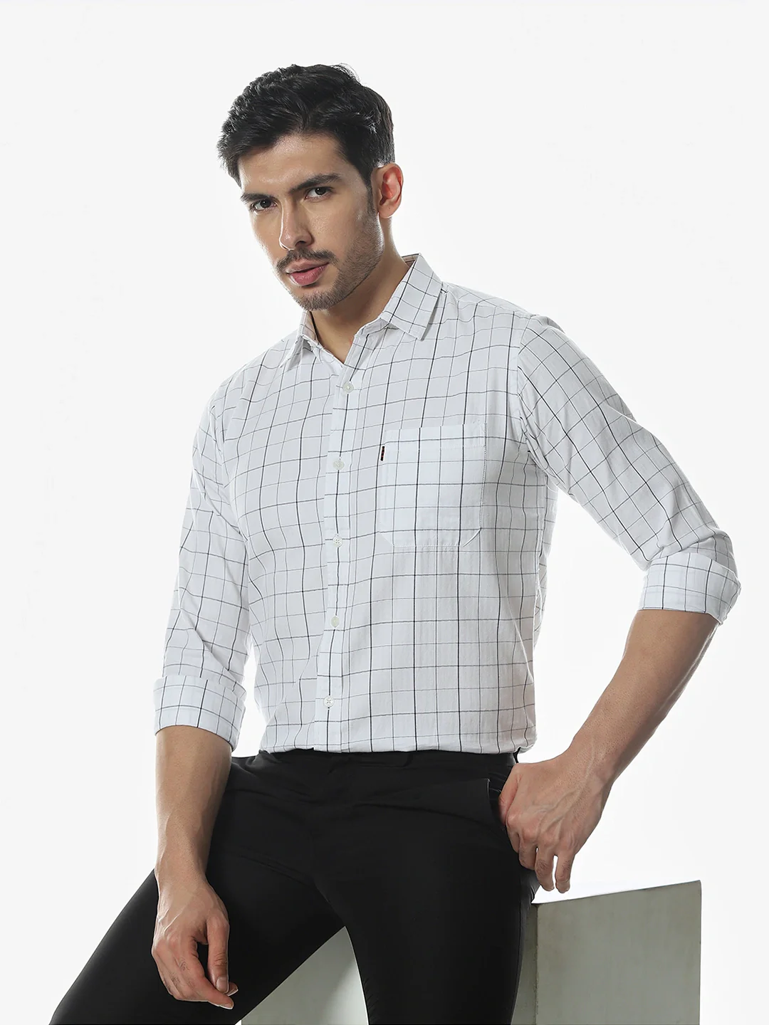 White Checkered Shirt - Image 3